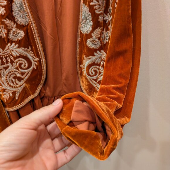 Burnt orange Velvet/Beaded Blazer - Picture 3 of 8